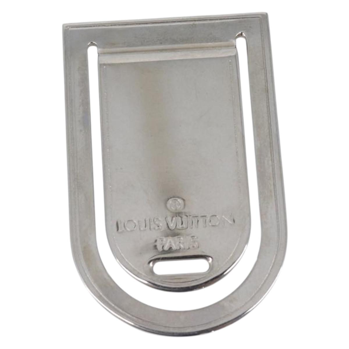 LOUIS VUITTON Avieport Address Money Clip metal Silver M65067 LV Auth 210468