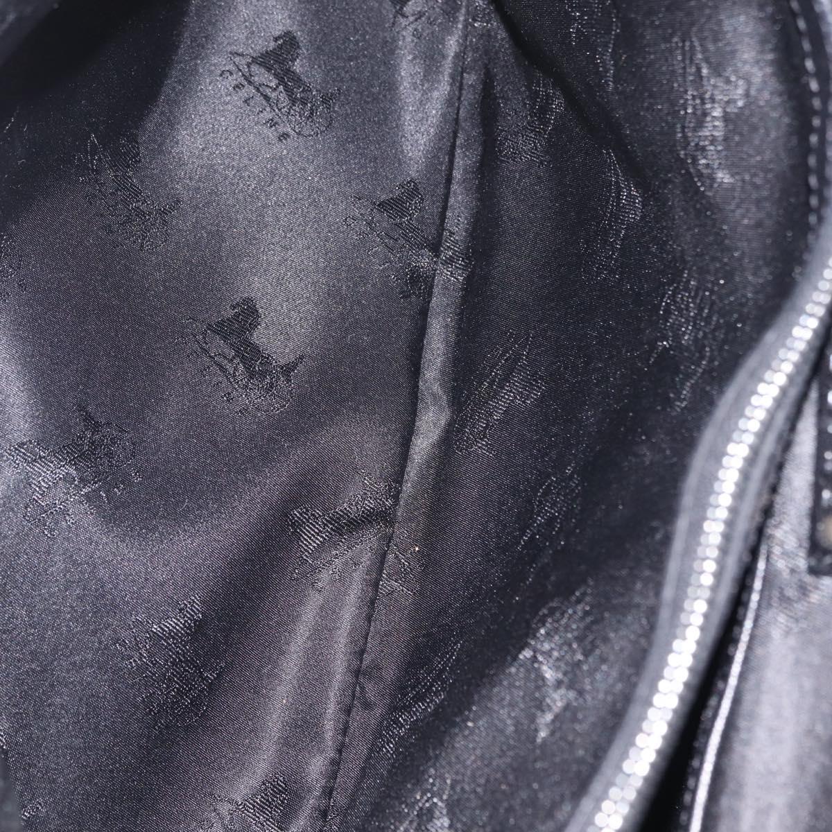 CELINE Hand Bag Leather Black Silver Auth 210485V