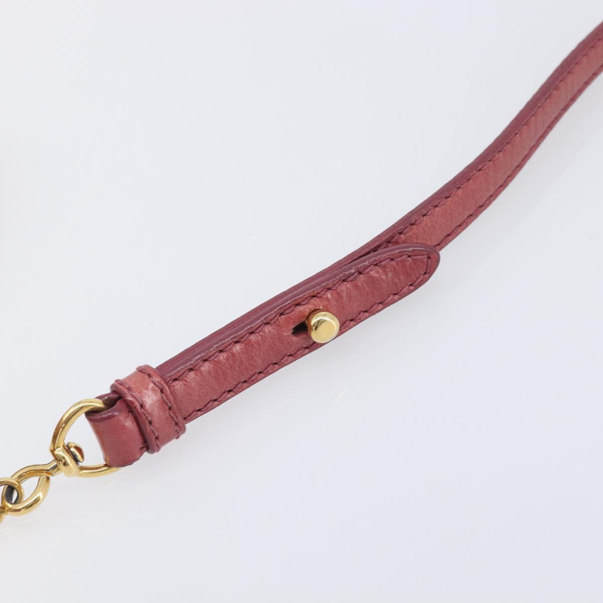 Miu Miu Hand Bag Vittero Dino Leather 2way Pink Gold Auth 210488V