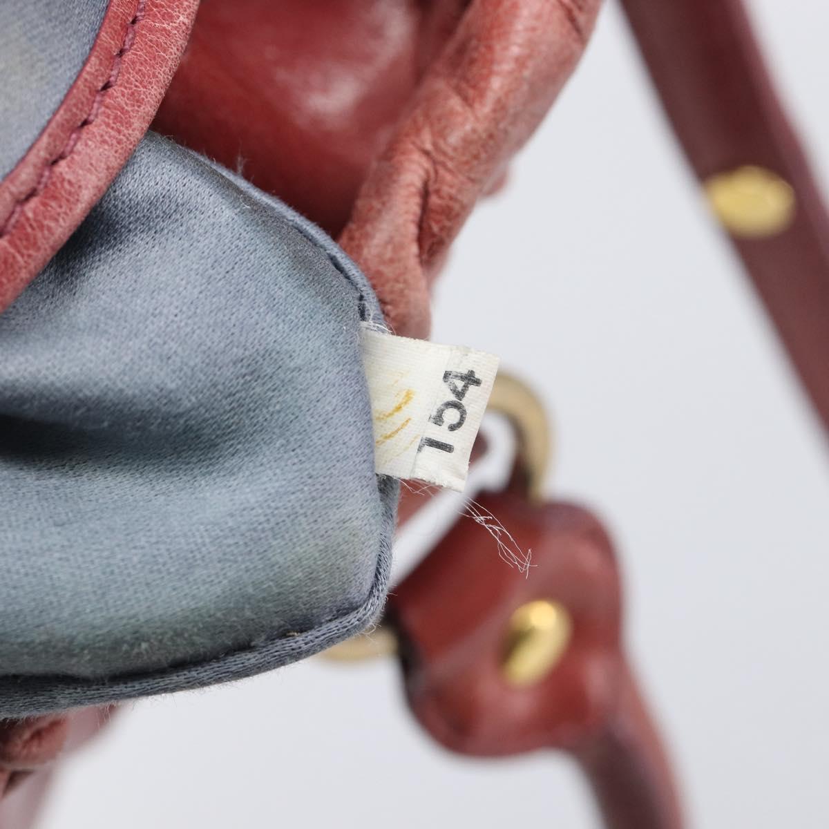 Miu Miu Hand Bag Vittero Dino Leather 2way Pink Gold Auth 210488V