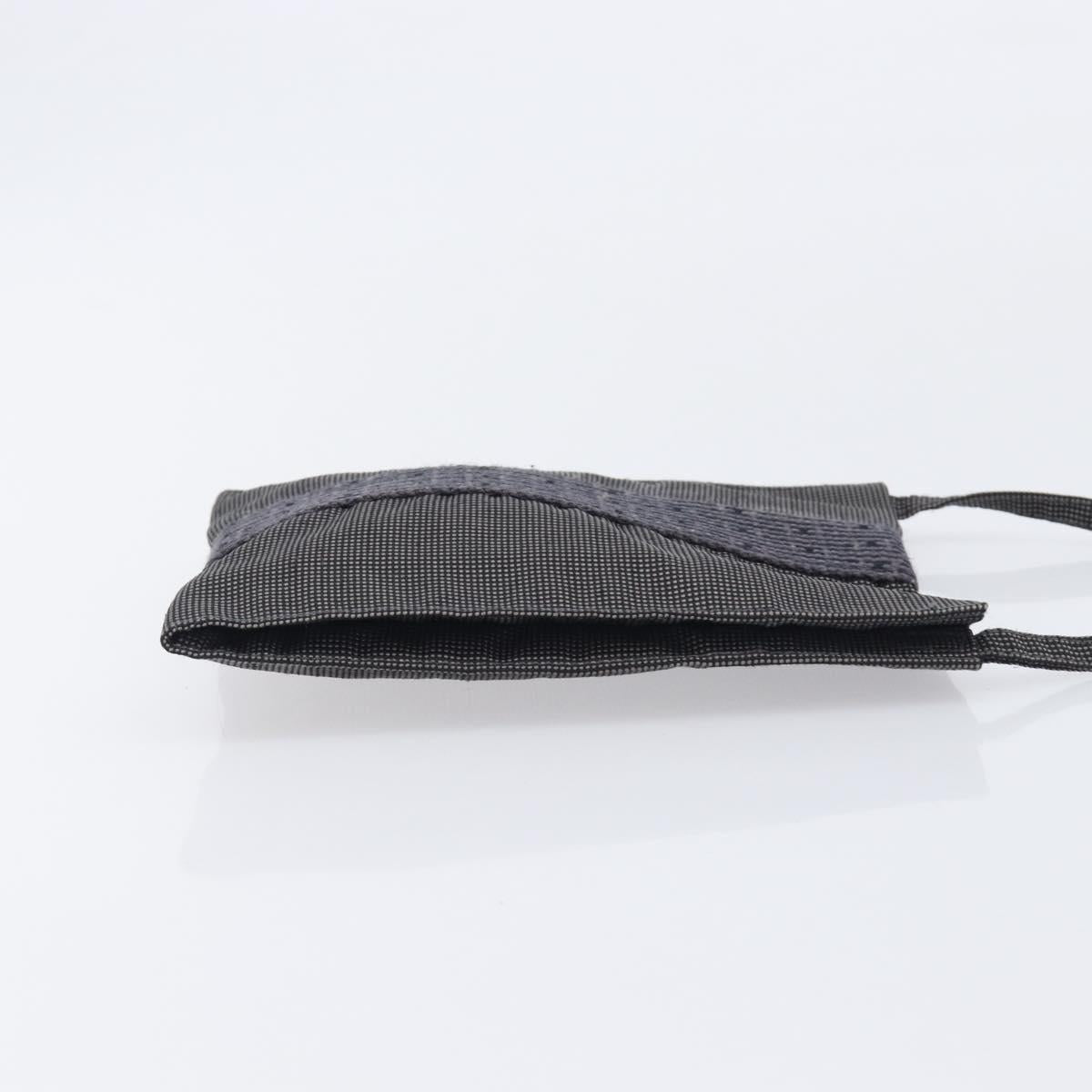 HERMES Her Line Pochette Shoulder Bag Canvas Gray Auth 210490