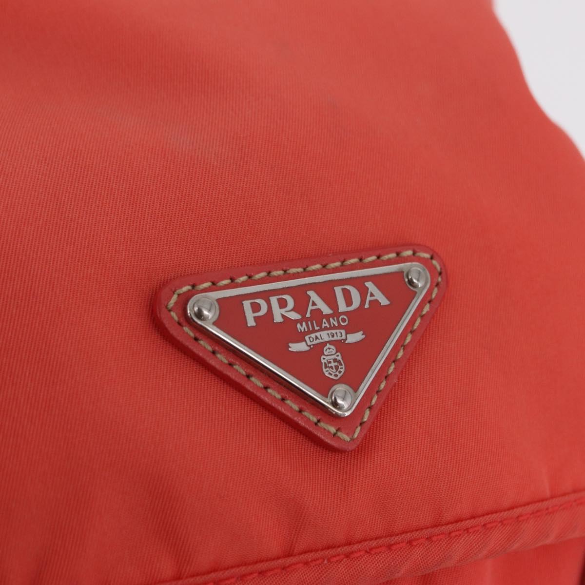 PRADA Backpack Nylon Orange Silver Auth 210493A