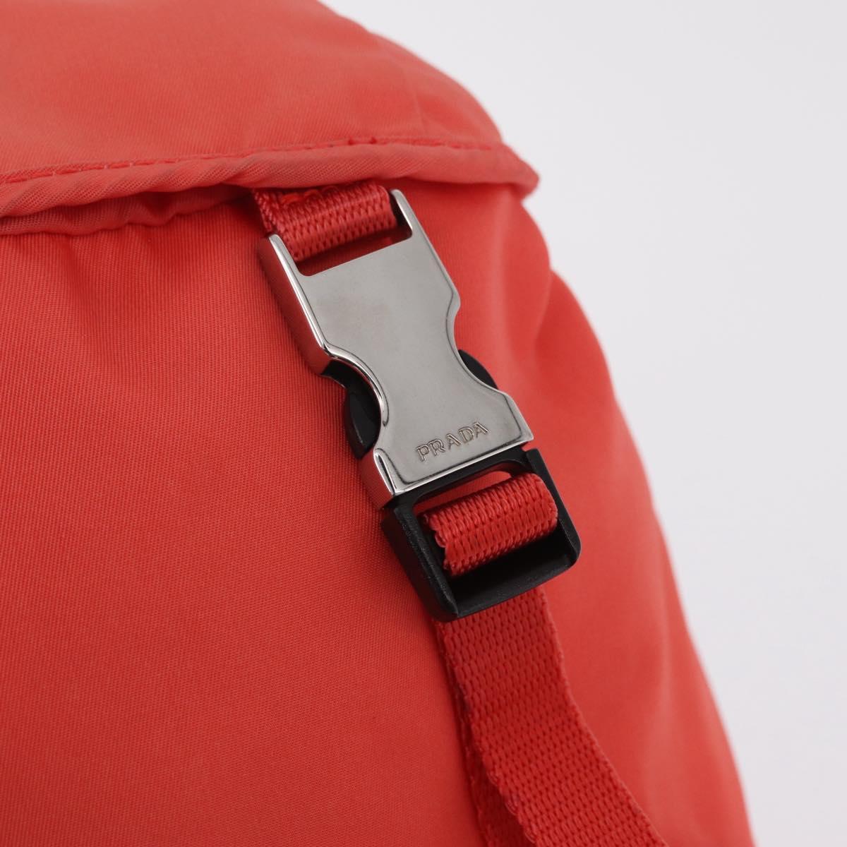 PRADA Backpack Nylon Orange Silver Auth 210493A