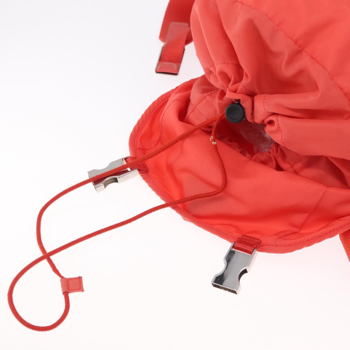 PRADA Backpack Nylon Orange Silver Auth 210493A