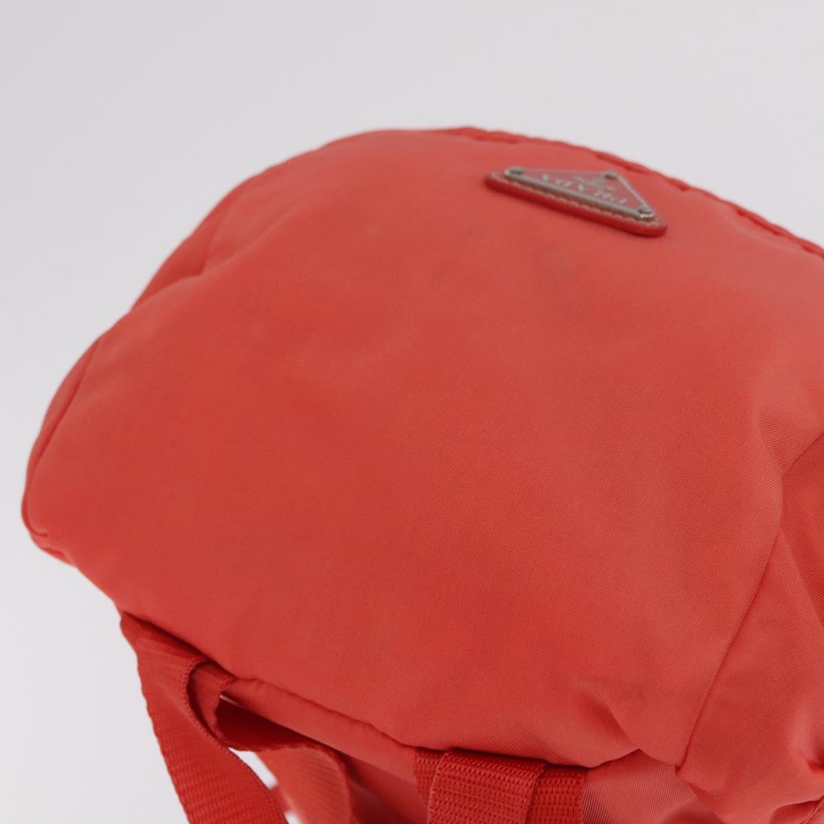 PRADA Backpack Nylon Orange Silver Auth 210493A