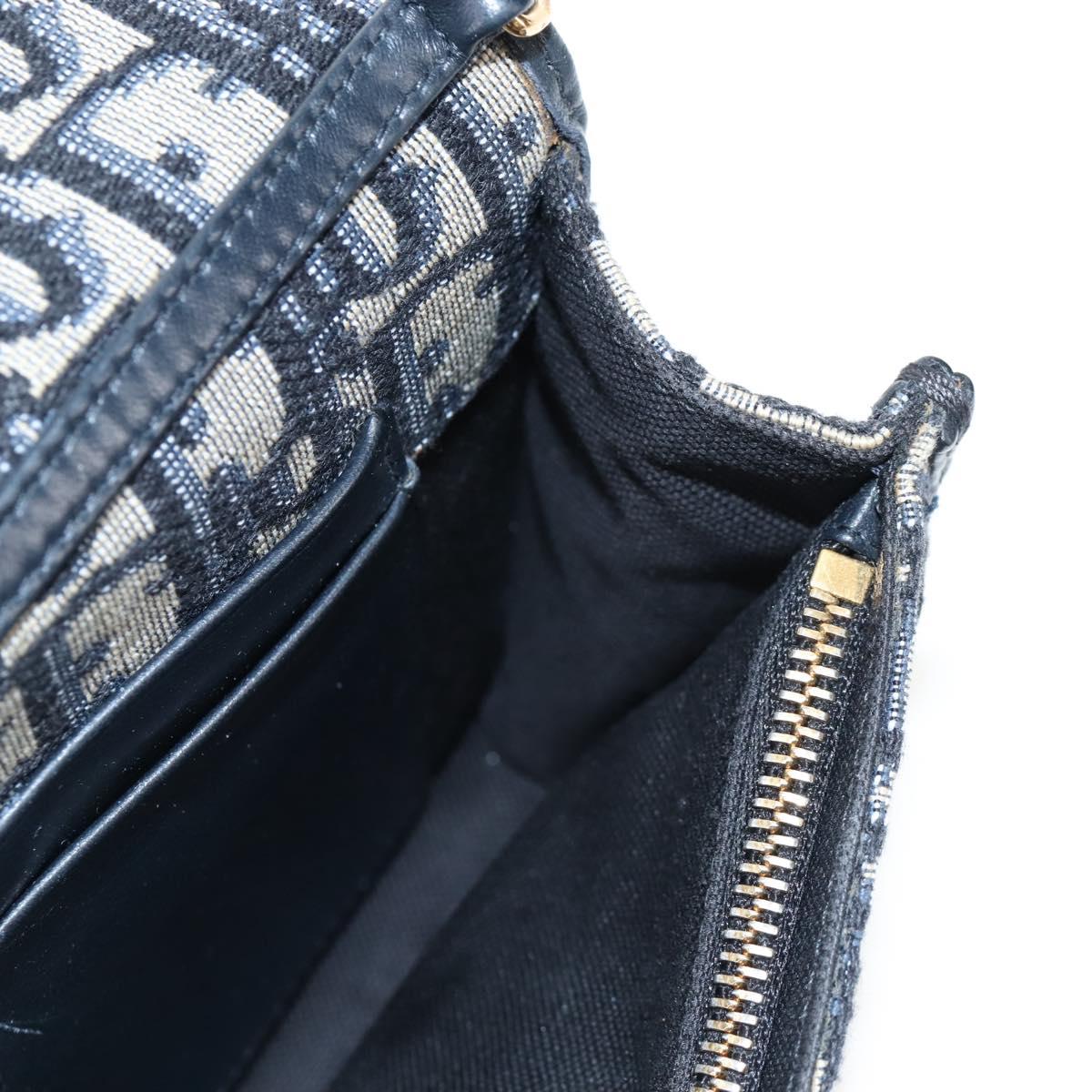 Christian Dior Oblique Montaigne Trotter Canvas Chain Bag 2way Navy Auth 210494V