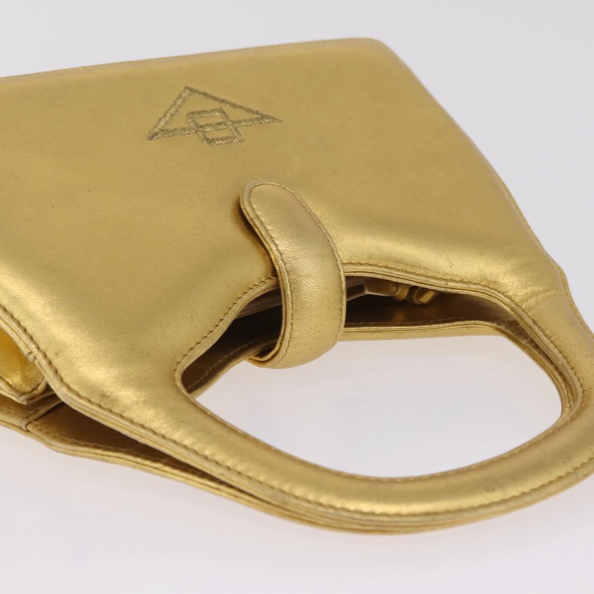 Bottega Veneta Hand Bag Leather Gold Auth 210495A