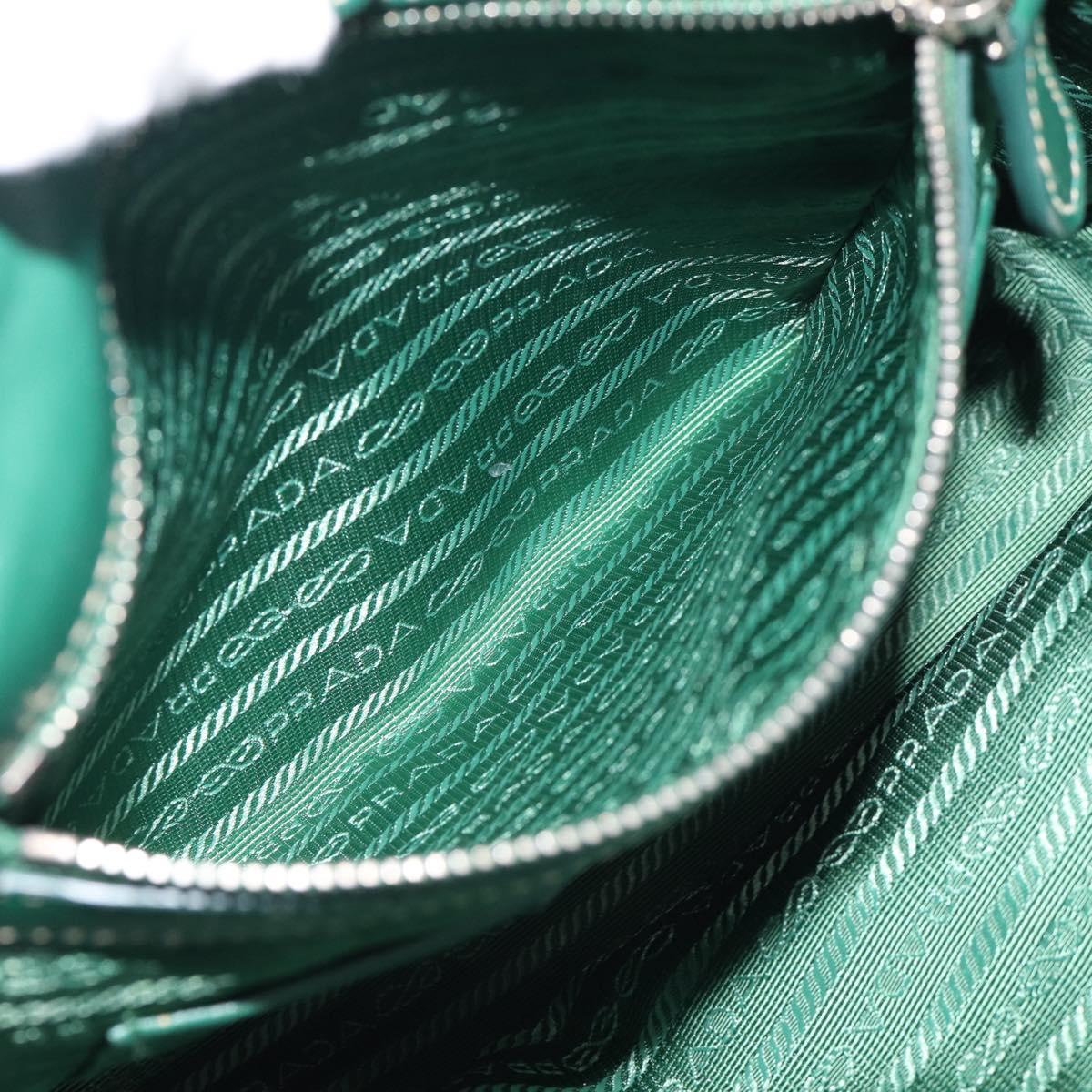 PRADA Hand Bag Nylon 2way Green Silver Auth 210496M