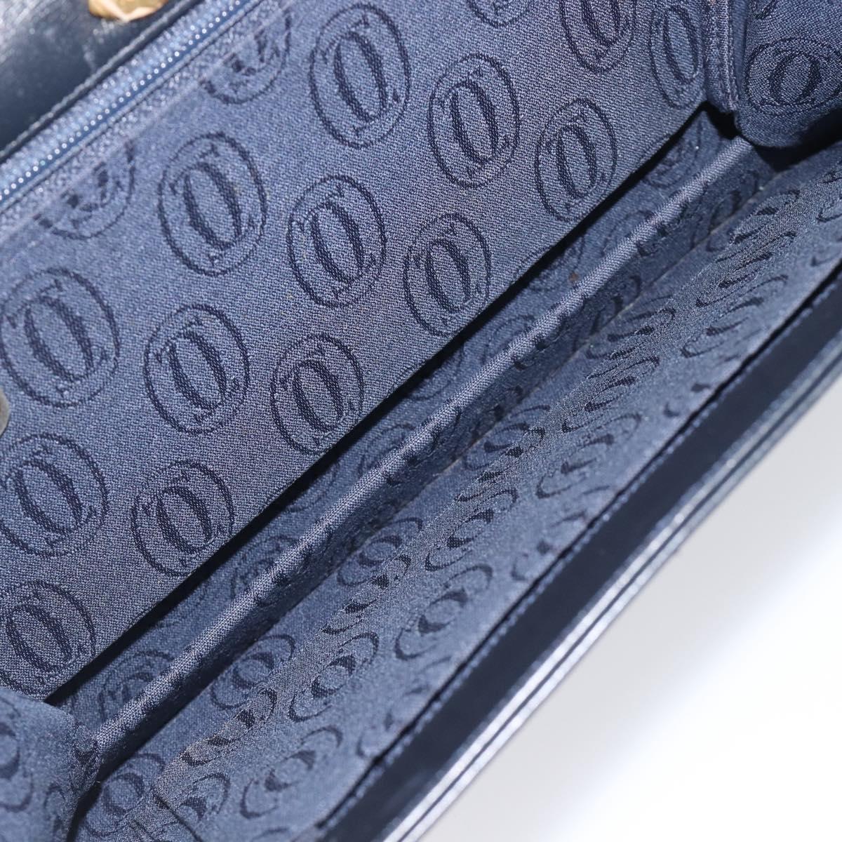 Cartier Chain Shoulder Bag Leather Black Gold Auth 210503A