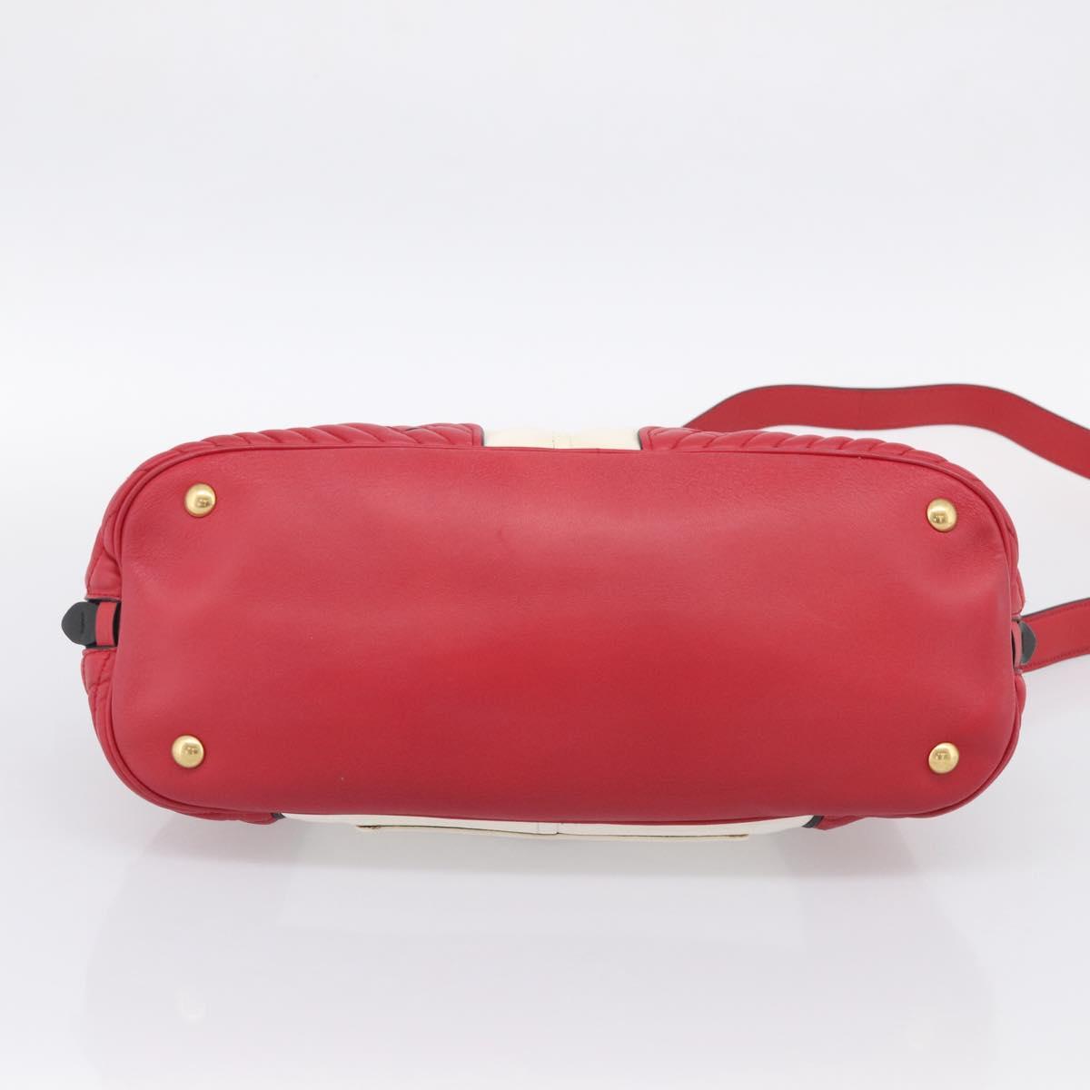 Miu Miu Hand Bag Leather 2way Red Gold Auth 210504V