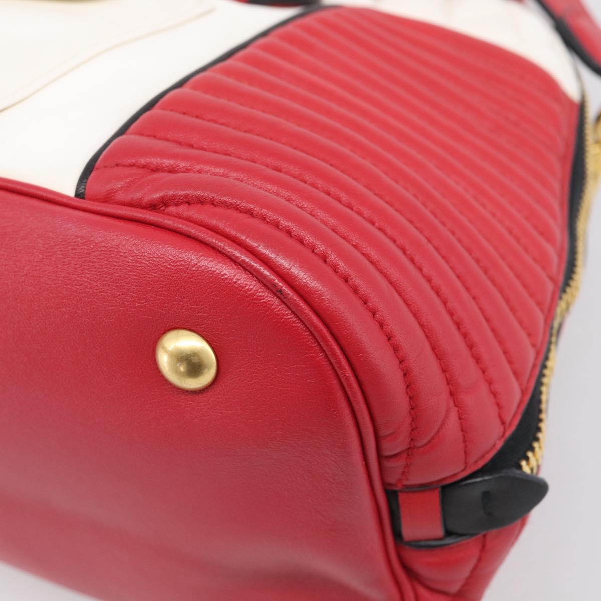 Miu Miu Hand Bag Leather 2way Red Gold Auth 210504V