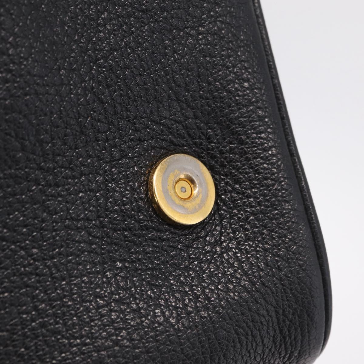 Miu Miu Chain Bijoux Shoulder Bag Leather Black Gold Auth 210510V