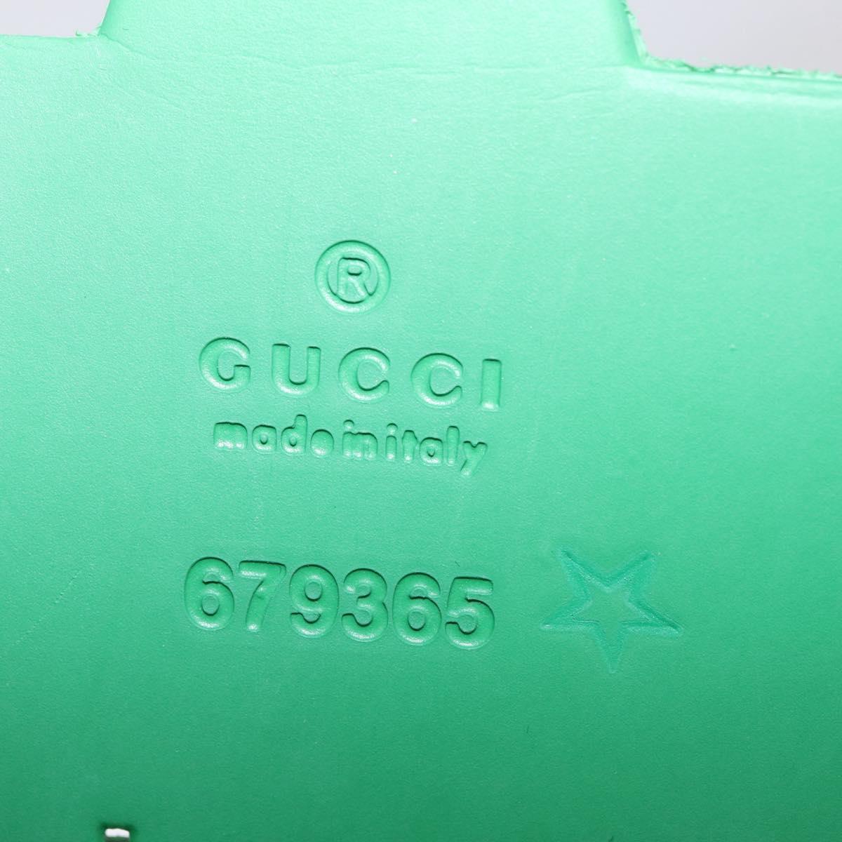 GUCCI GG Canvas Tote Bag Rubber Green 679365 Auth 210511V
