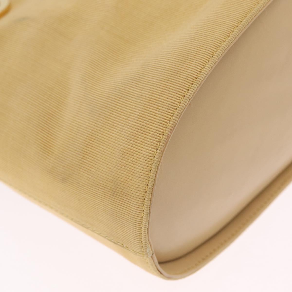 Salvatore Ferragamo Hand Bag Canvas 2way Beige Gold Auth 210514