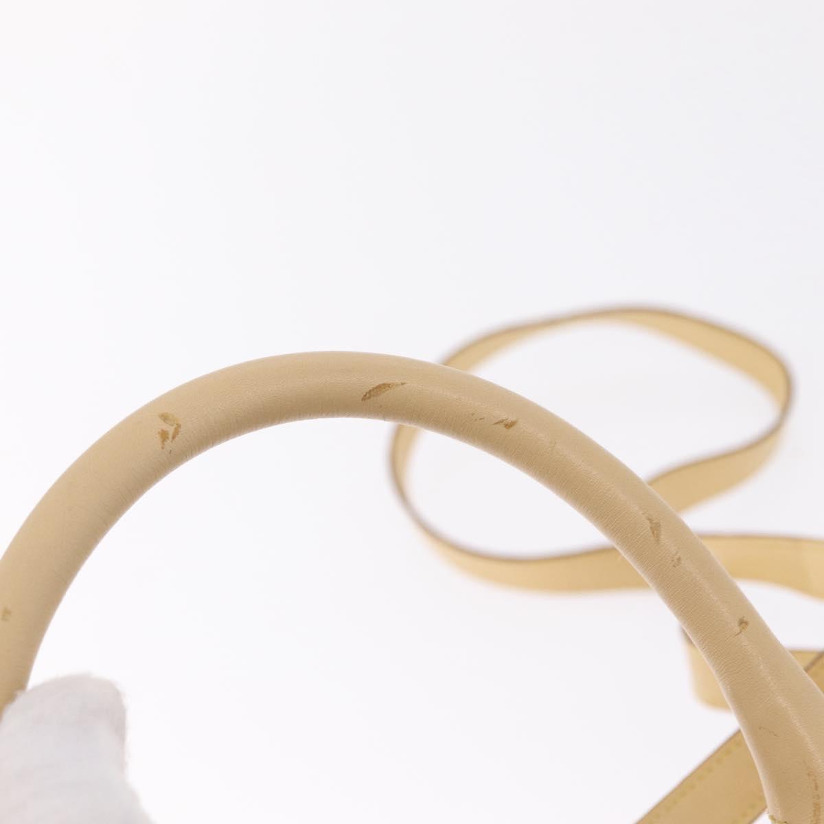 Salvatore Ferragamo Hand Bag Canvas 2way Beige Gold Auth 210514
