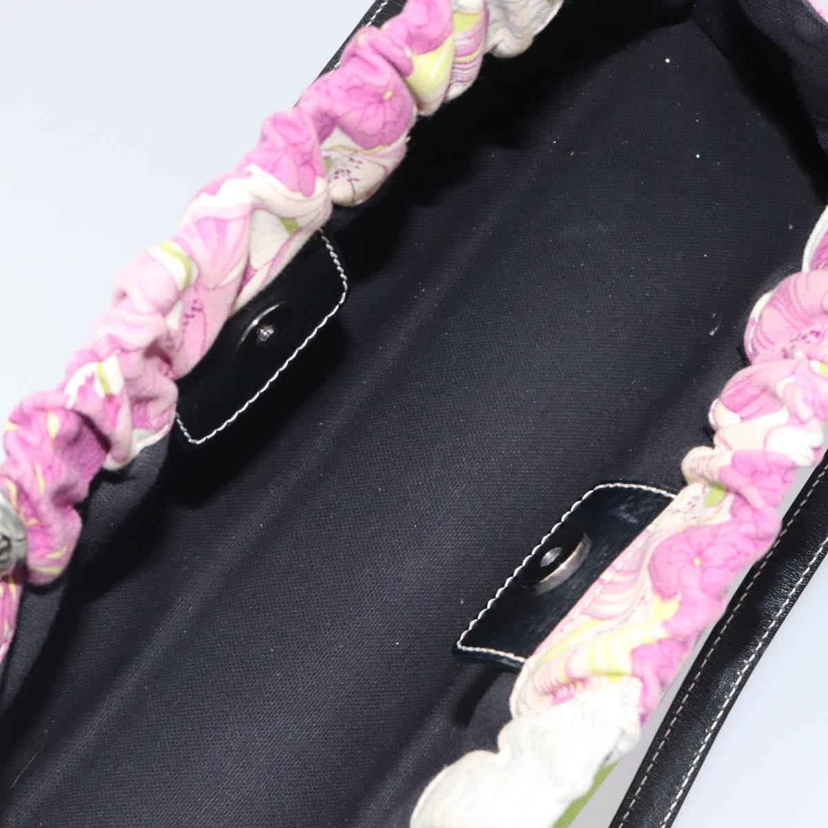 BURBERRY Floral Shoulder Bag Canvas Purple Silver Auth 210516A