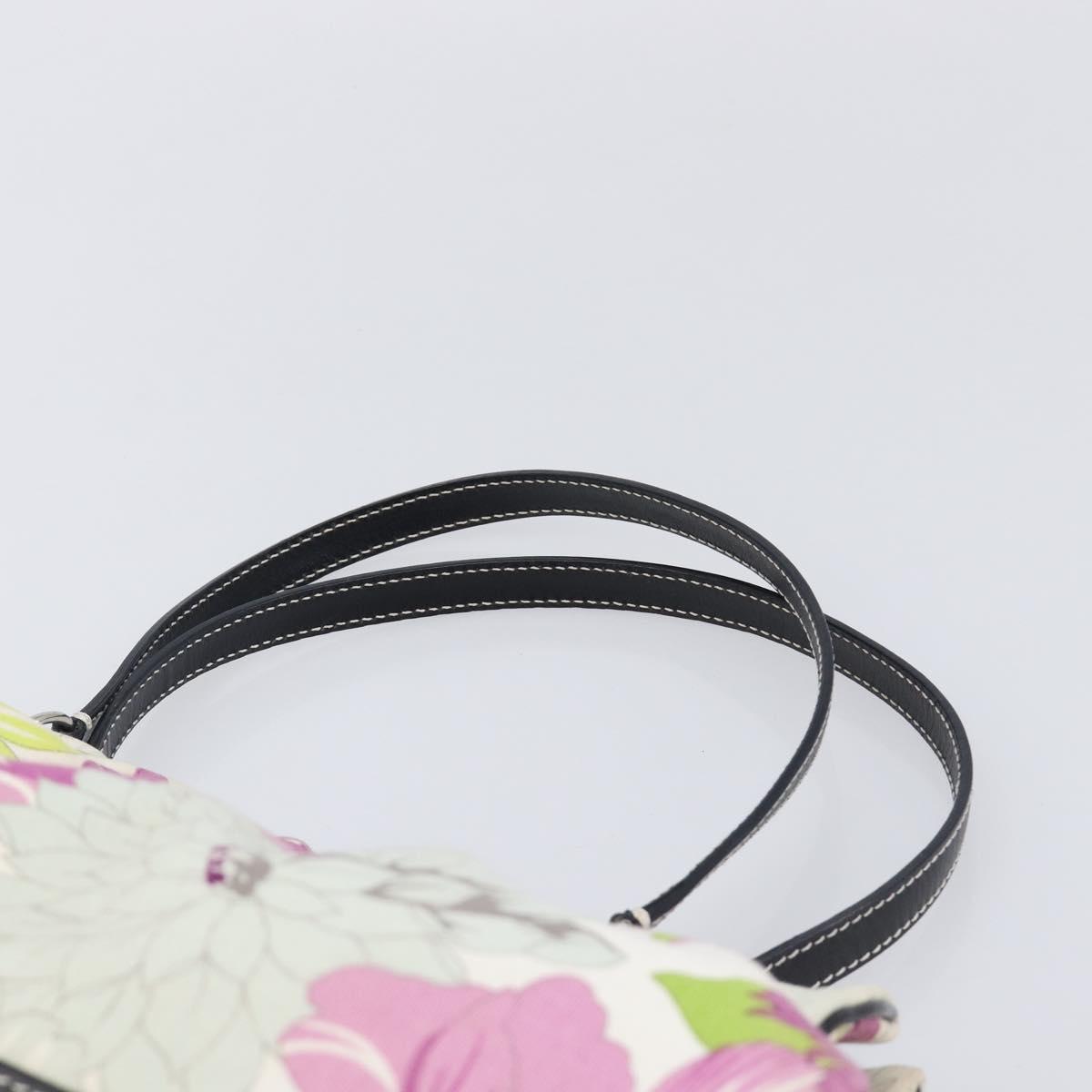BURBERRY Floral Shoulder Bag Canvas Purple Silver Auth 210516A