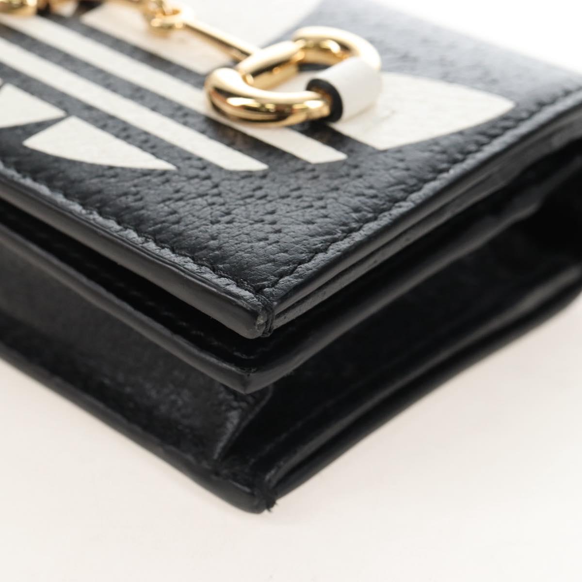 GUCCI Adidas Collaboration Shoulder Wallet Leather Black 702248 Auth 210520M