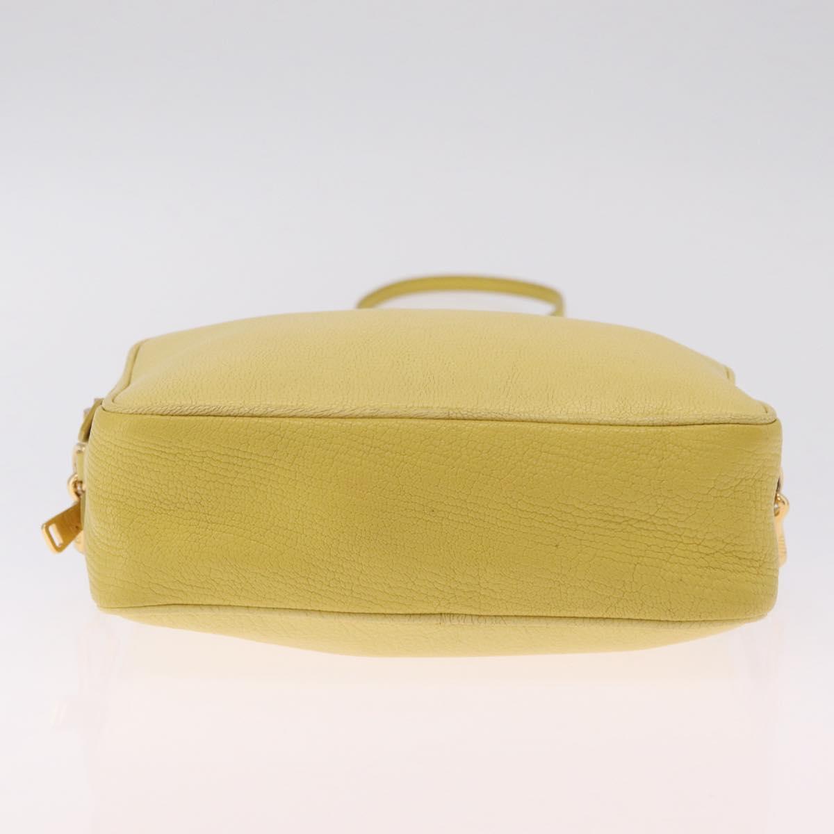 Miu Miu Shoulder Bag Leather Yellow Gold Auth 210522A