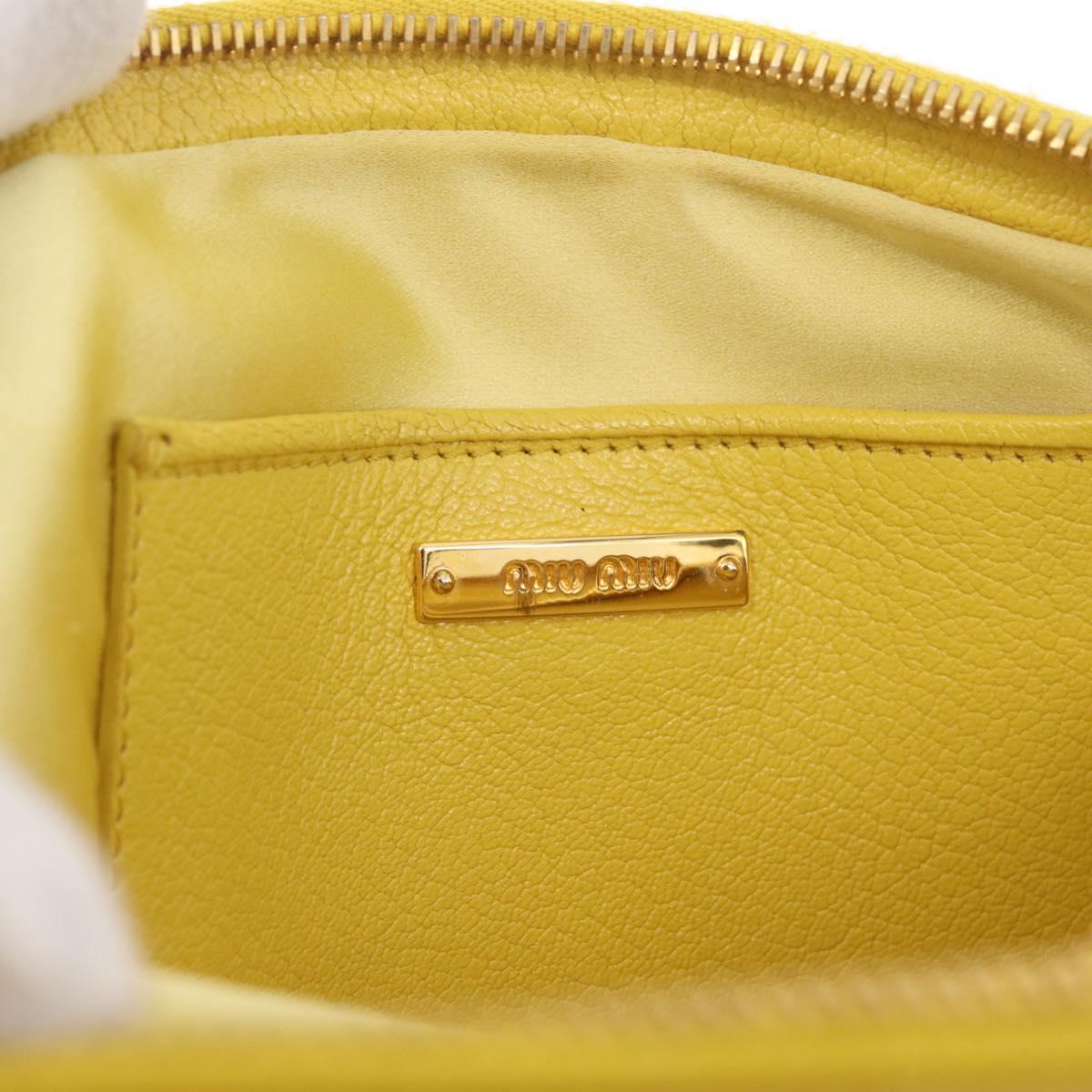 Miu Miu Shoulder Bag Leather Yellow Gold Auth 210522A