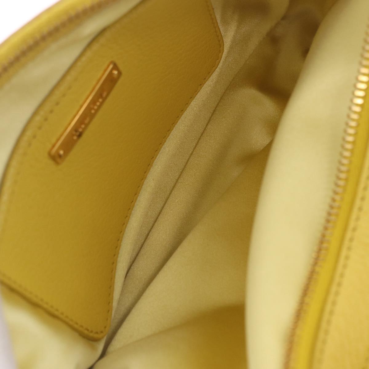 Miu Miu Shoulder Bag Leather Yellow Gold Auth 210522A