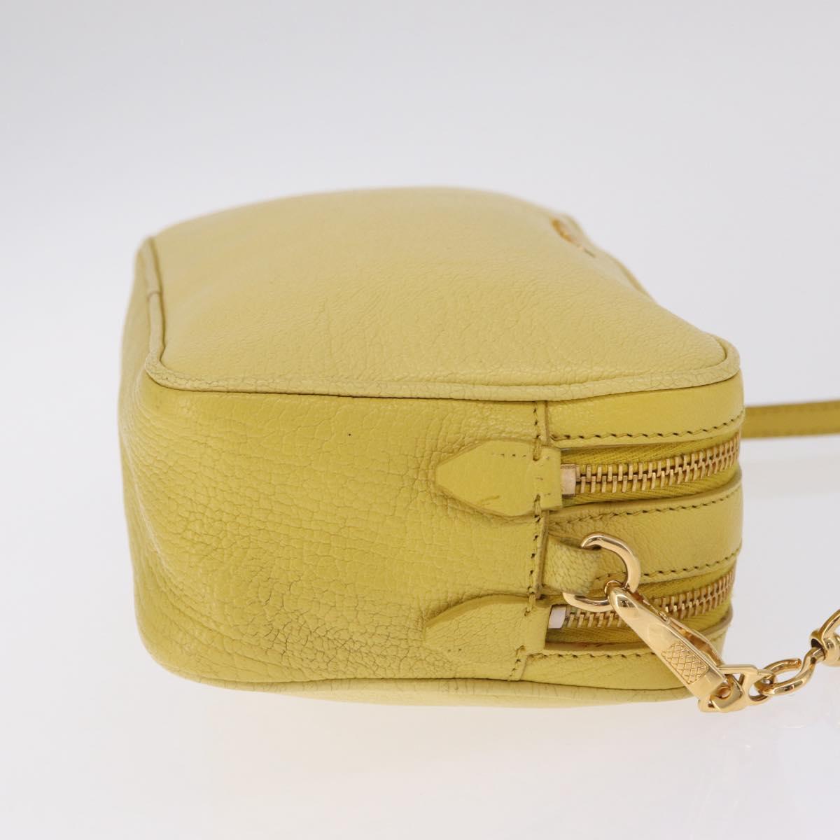 Miu Miu Shoulder Bag Leather Yellow Gold Auth 210522A
