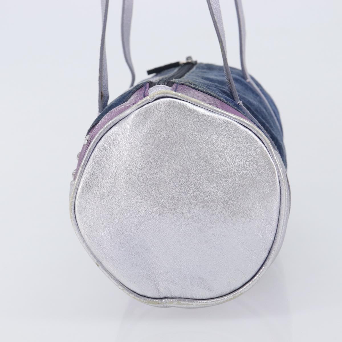 Miu Miu Hand Bag Suede Navy Silver Auth 210523