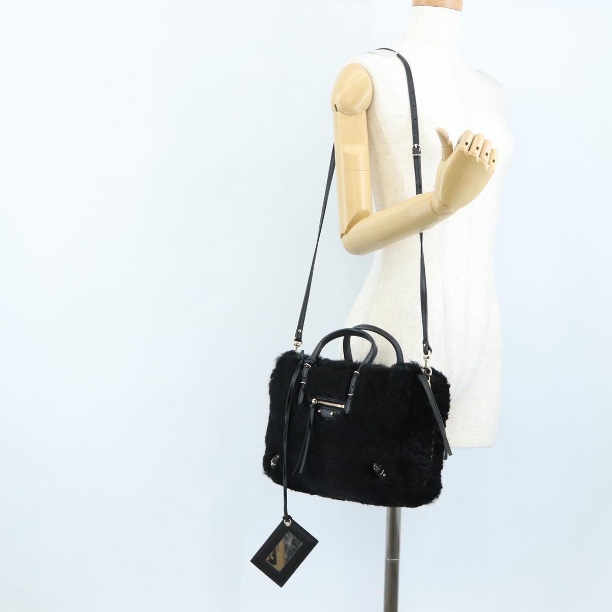 Balenciaga Paper A6 Hand Bag Bore 2way Black Gold 370926 Auth 210525M