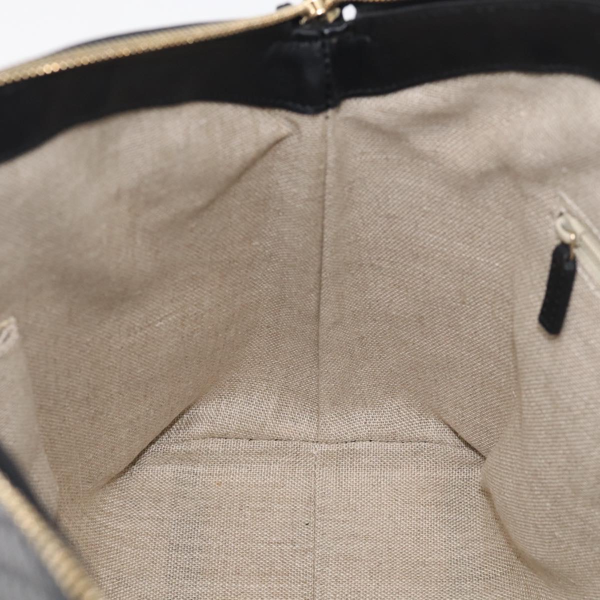 GUCCI Micro GG Canvas Guccissima Bag Leather 2way Black Gold 449657 Auth 210602V