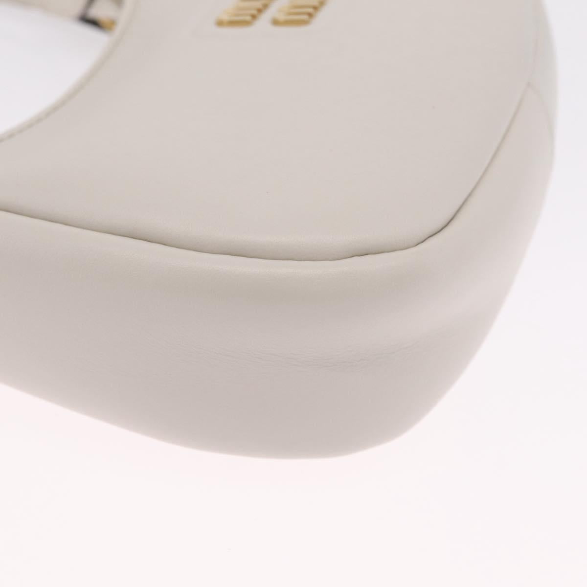 Miu Miu Hobo Hand Bag Leather 2way White Gold Auth 210603SAM