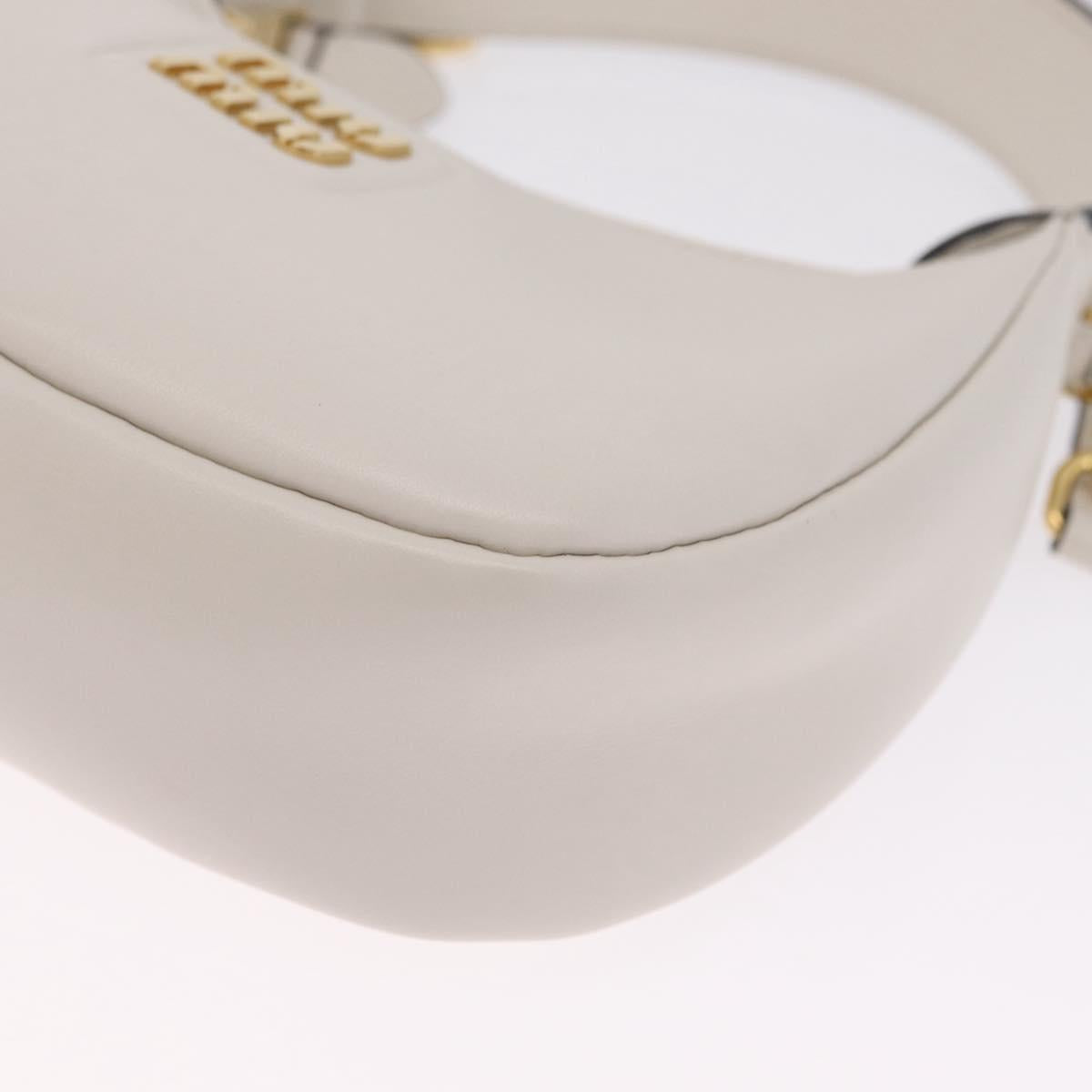 Miu Miu Hobo Hand Bag Leather 2way White Gold Auth 210603SAM