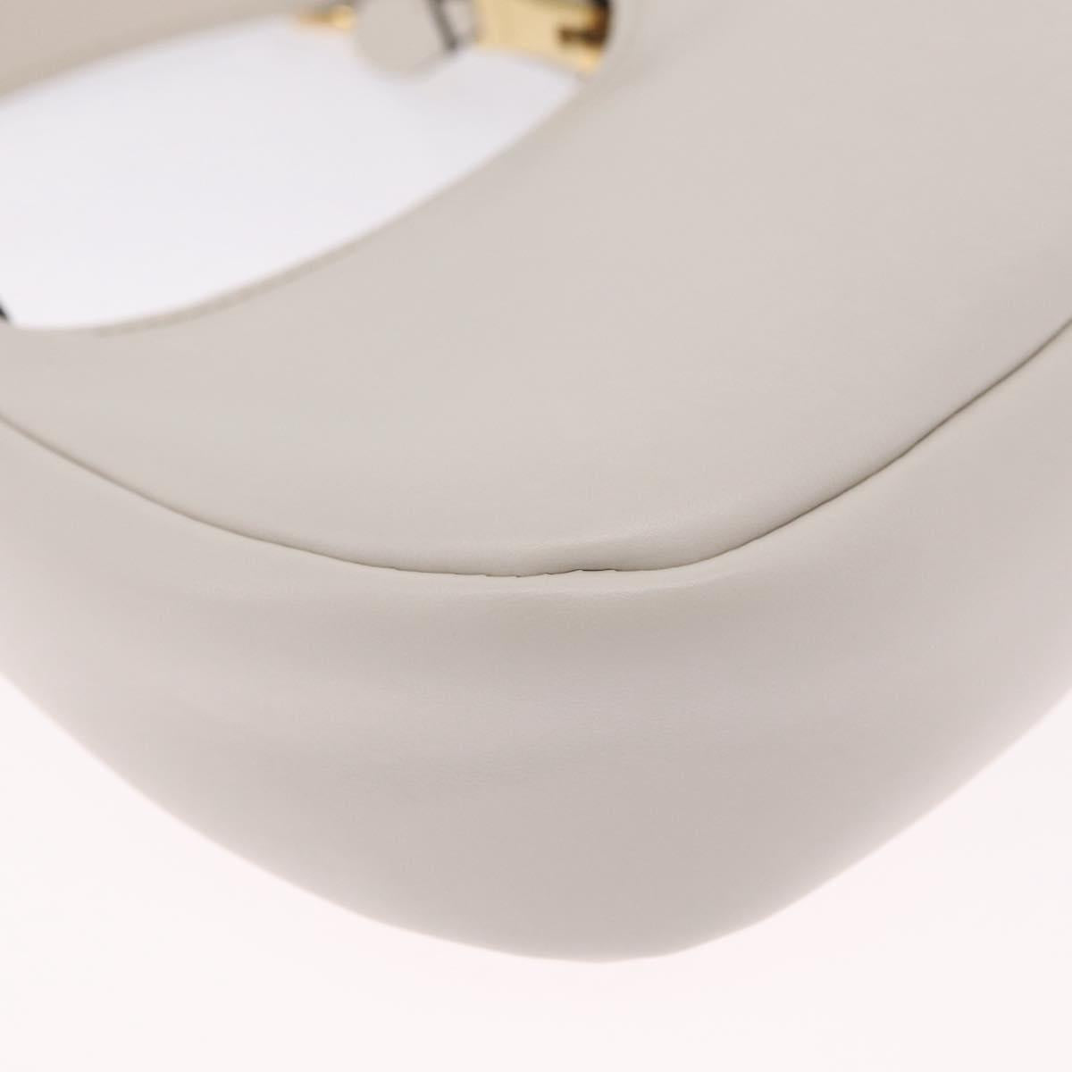 Miu Miu Hobo Hand Bag Leather 2way White Gold Auth 210603SAM