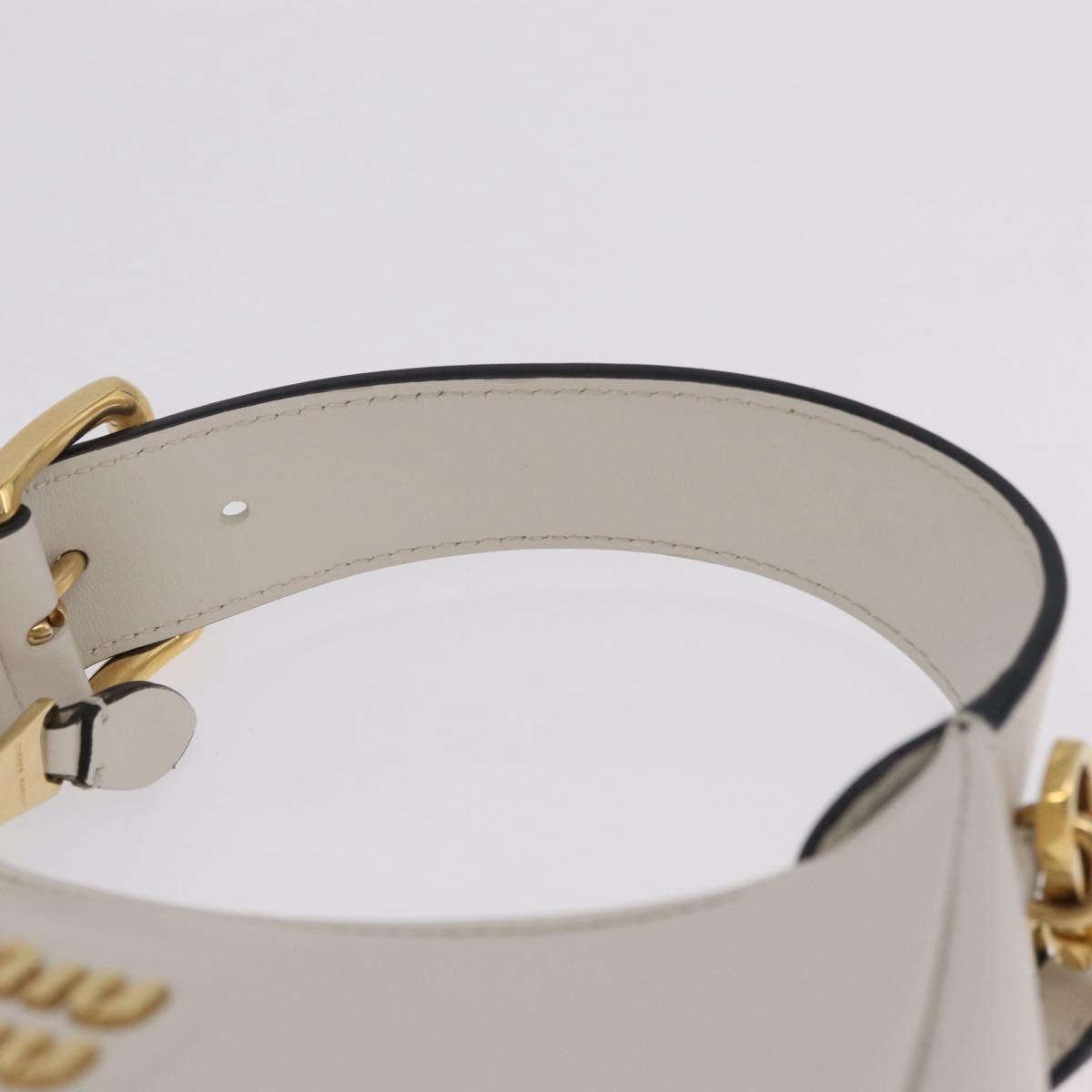 Miu Miu Hobo Hand Bag Leather 2way White Gold Auth 210603SAM