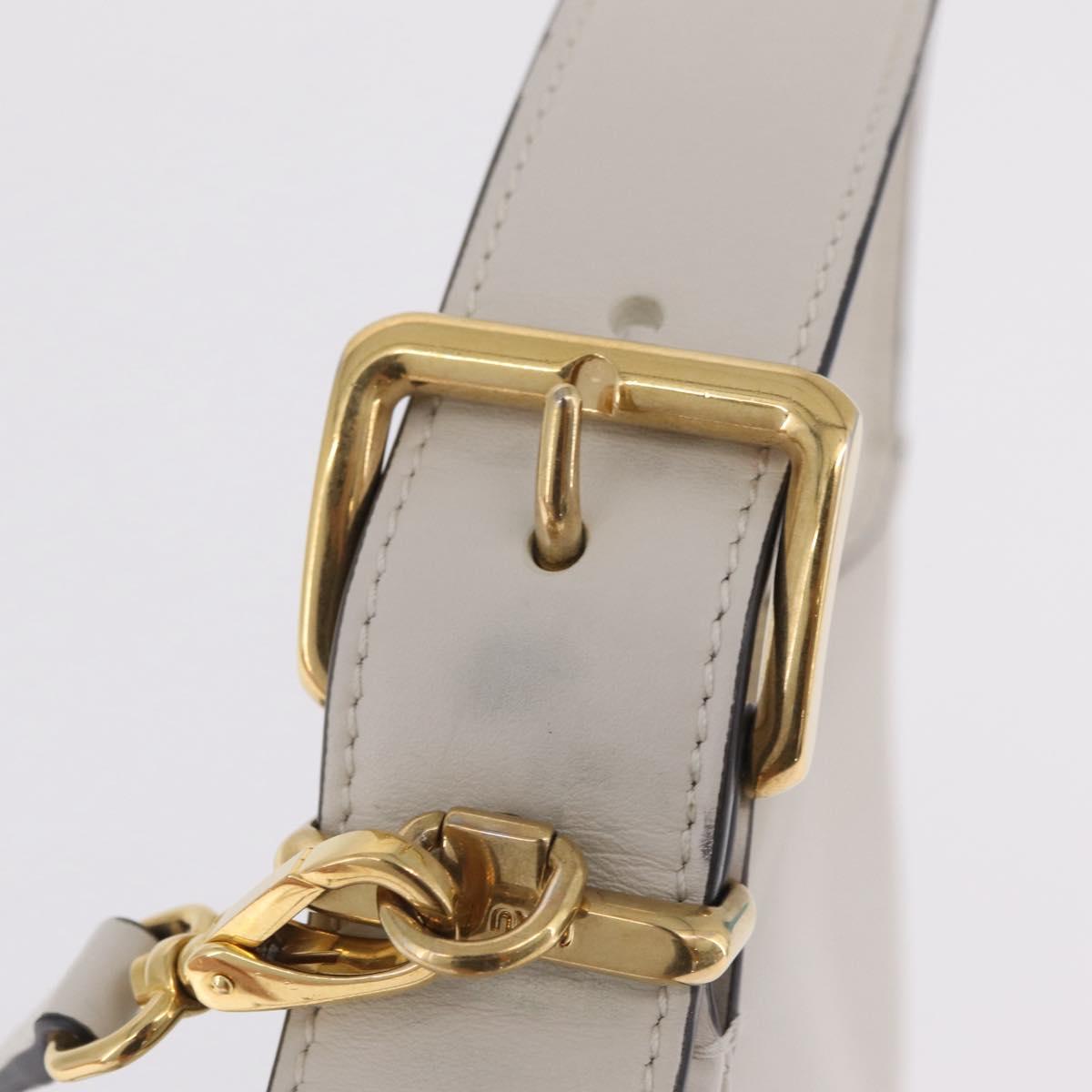 Miu Miu Hobo Hand Bag Leather 2way White Gold Auth 210603SAM