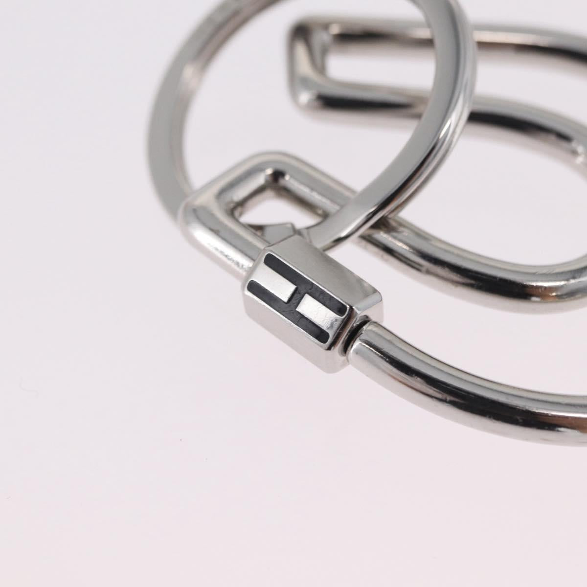 HERMES Fercheval Key Holder metal Silver Auth 210615M