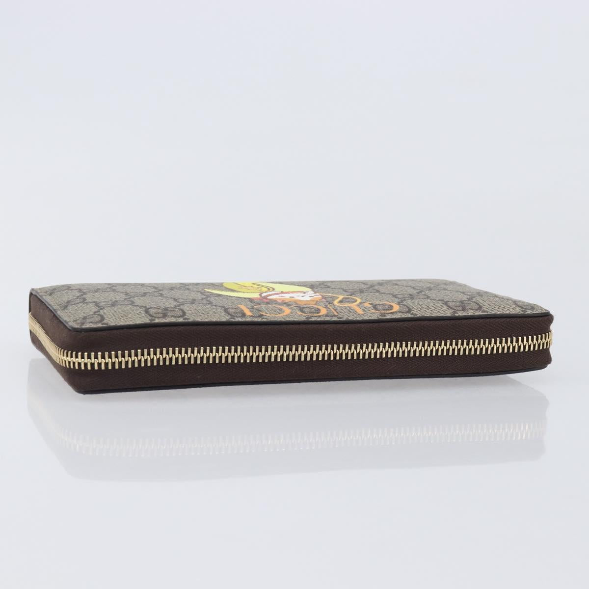 GUCCI GG Supreme BNF Collaboration Wallet PVC Beige Gold 701060 Auth 210620M