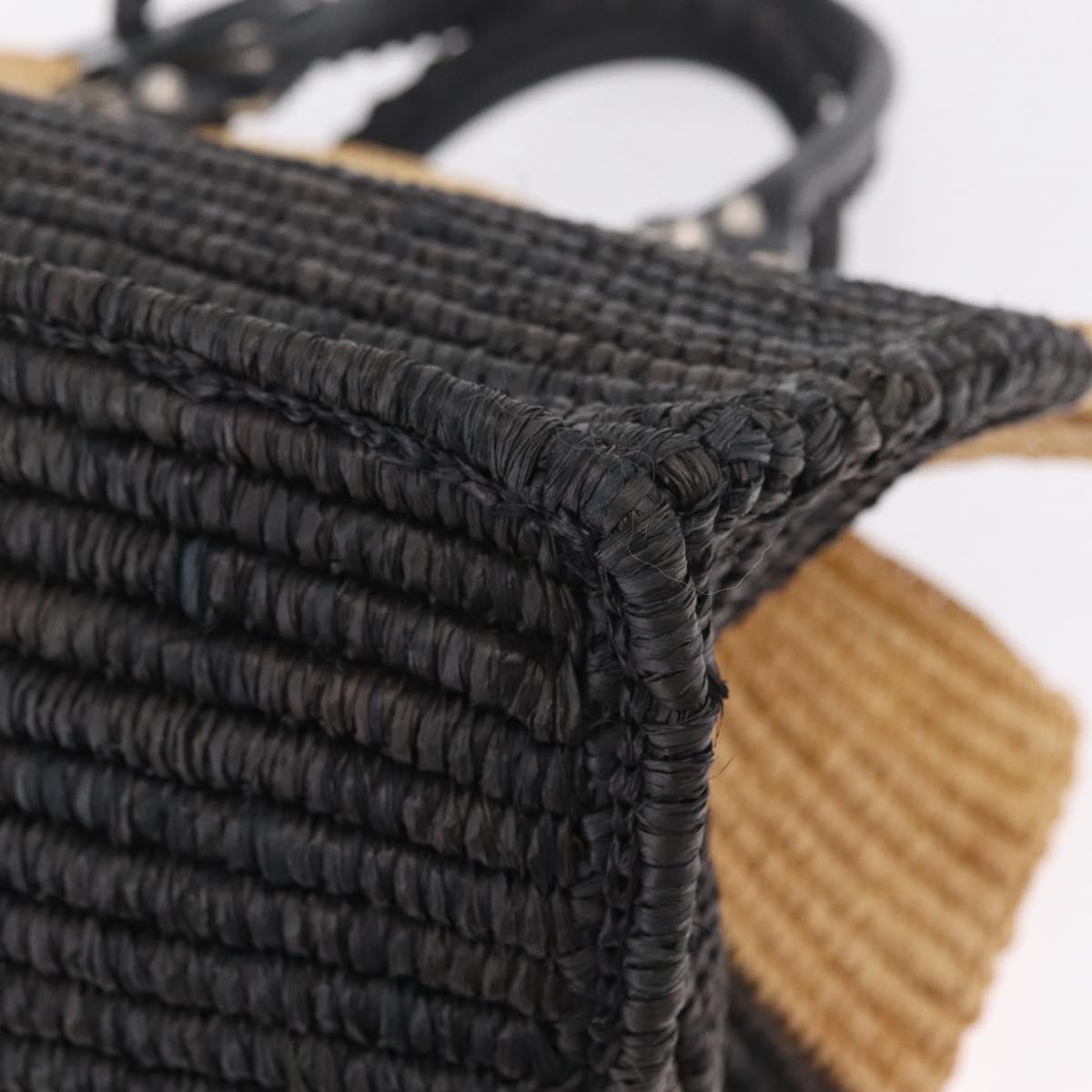 Balenciaga Hand Bag Raffia Beige Silver 339560 Auth 210621M
