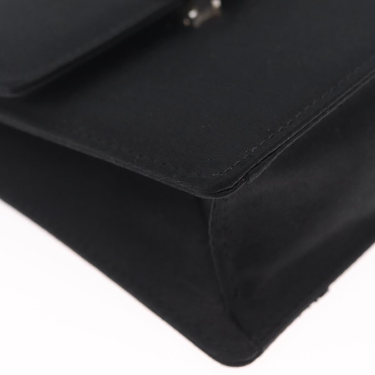 BVLGARI Classico Hand Bag Satin Black Auth 210625A