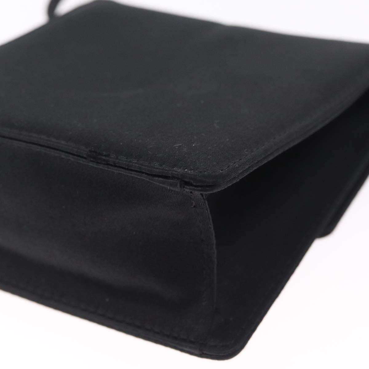 BVLGARI Classico Hand Bag Satin Black Auth 210625A