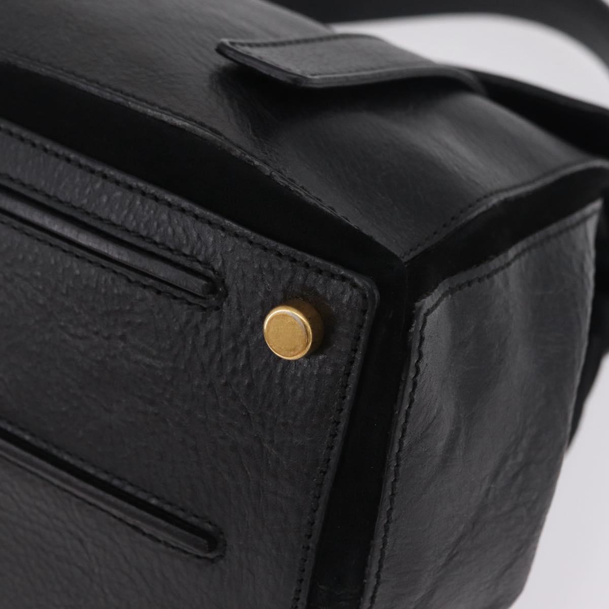 Saint Laurent Muse Two Hand Bag Leather Black Gold Auth 210627A