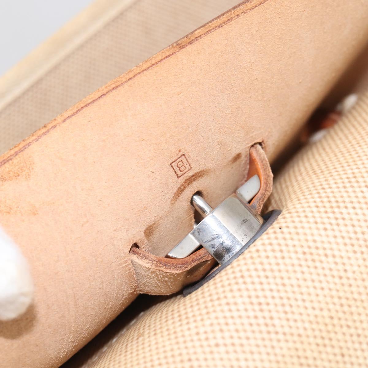 HERMES Herbag TGM Hand Bag Canvas 2way Beige Silver Auth 210637