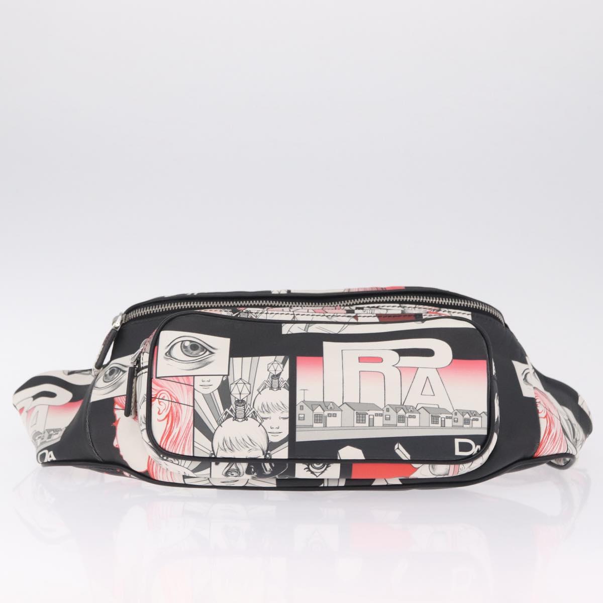 PRADA James Jean Collaboration Body Bag Leather Multicolor Silver Auth 210642M