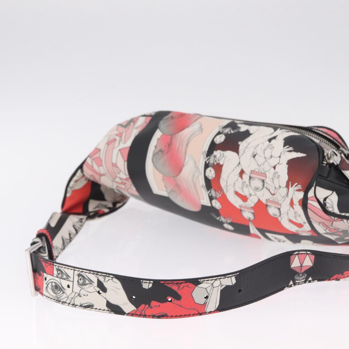 PRADA James Jean Collaboration Body Bag Leather Multicolor Silver Auth 210642M