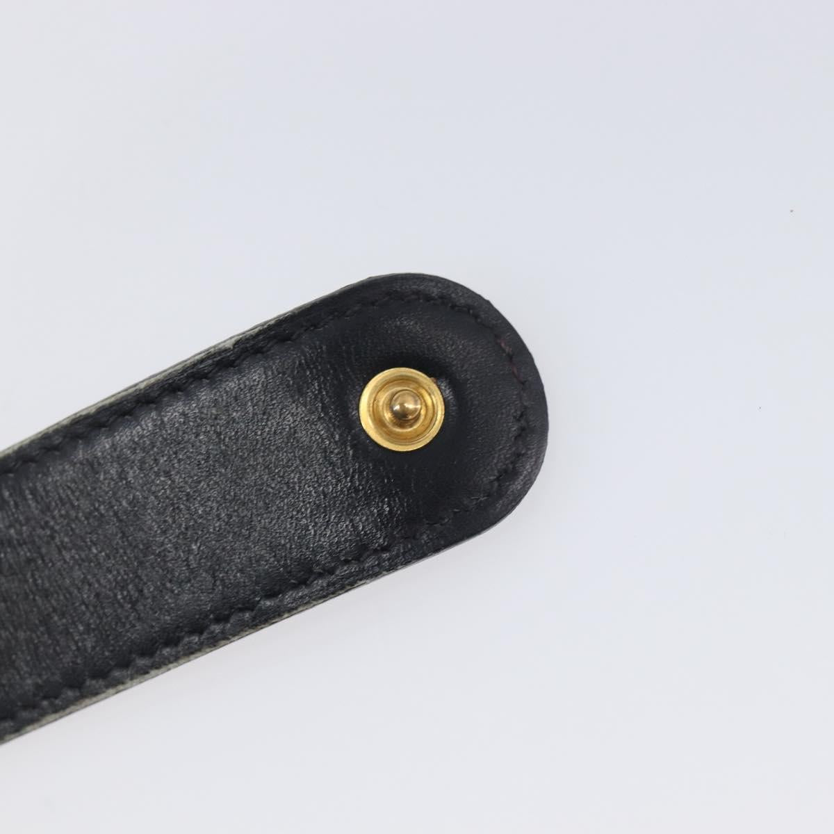 HERMES Medor Bracelet Leather Black Gold Auth 210660