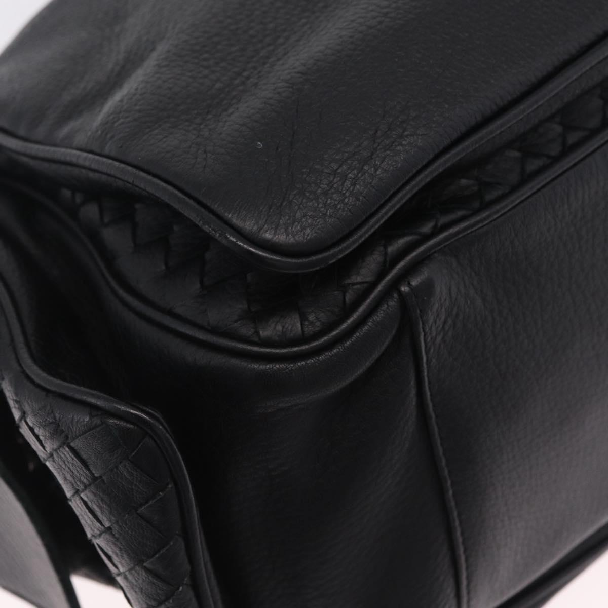 Bottega Veneta INTRECCIATO Hand Bag Leather Black 144413 Auth 210663V