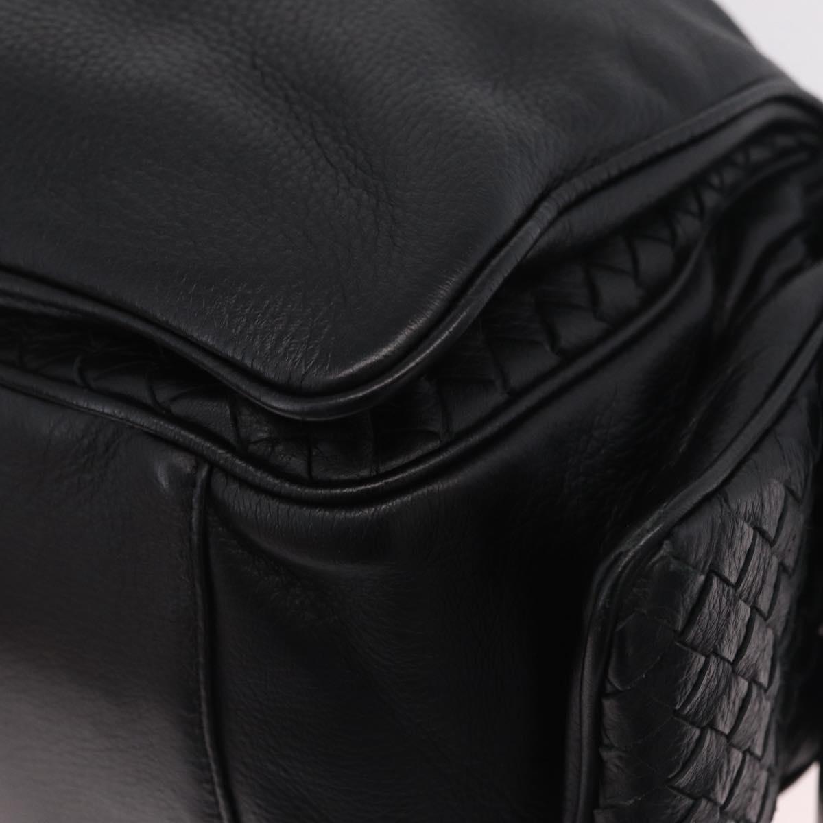 Bottega Veneta INTRECCIATO Hand Bag Leather Black 144413 Auth 210663V