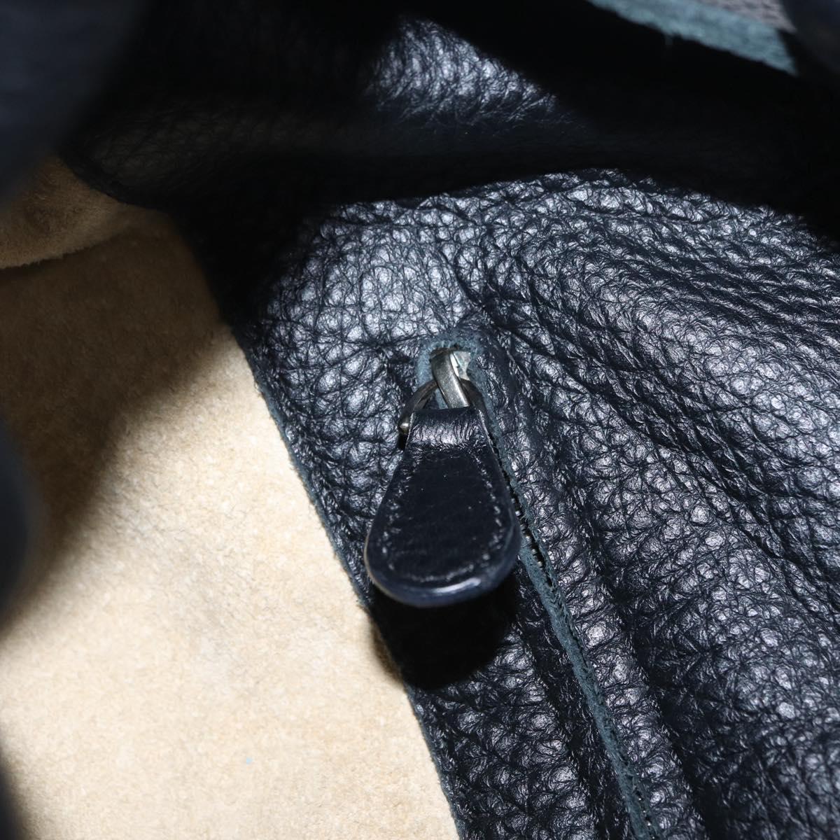 Bottega Veneta INTRECCIATO Hand Bag Leather Black 144413 Auth 210663V