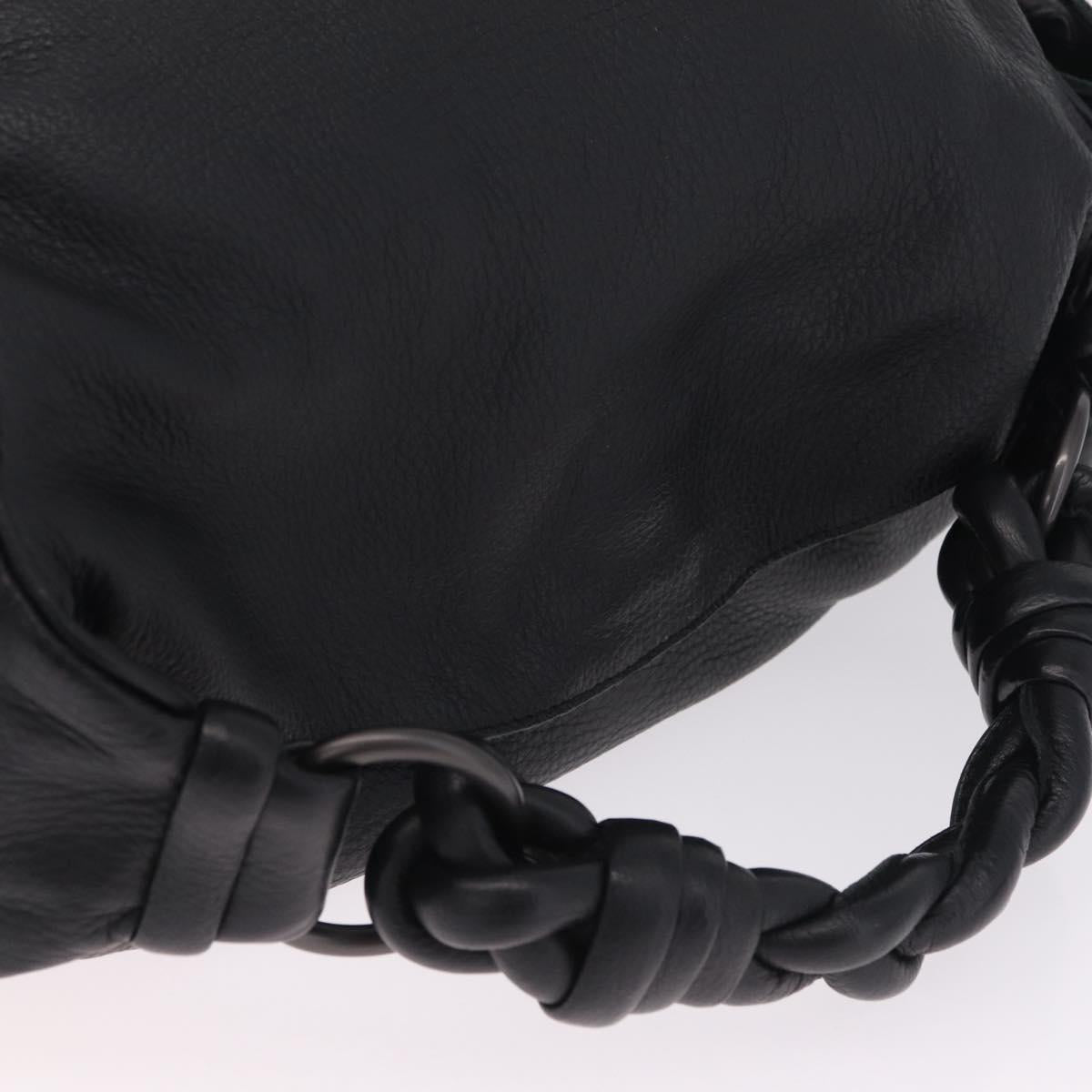 Bottega Veneta INTRECCIATO Hand Bag Leather Black 144413 Auth 210663V
