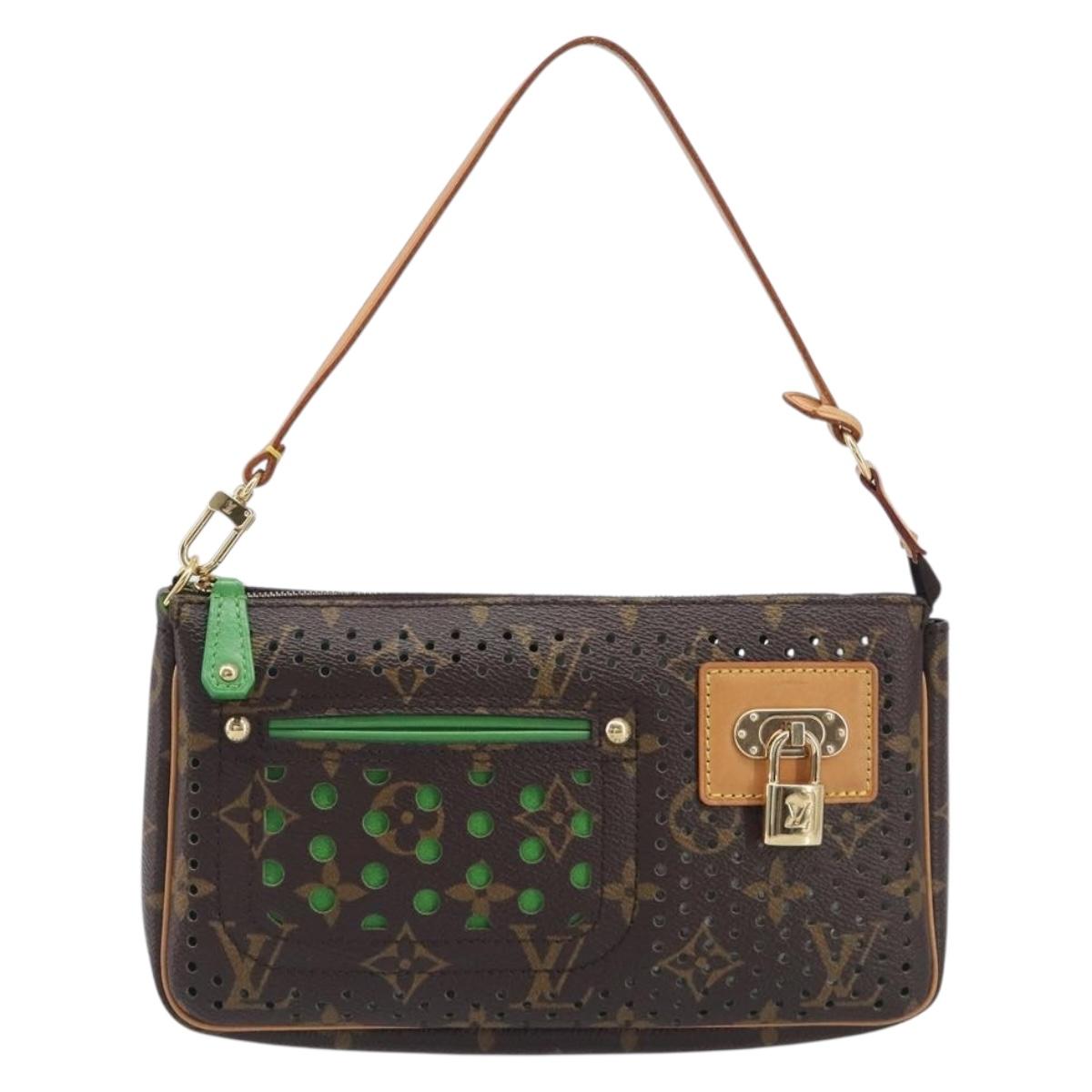LOUIS VUITTON Monogram Perfo Pochette Accessoires Vert M95184 LV Auth 210664SAV