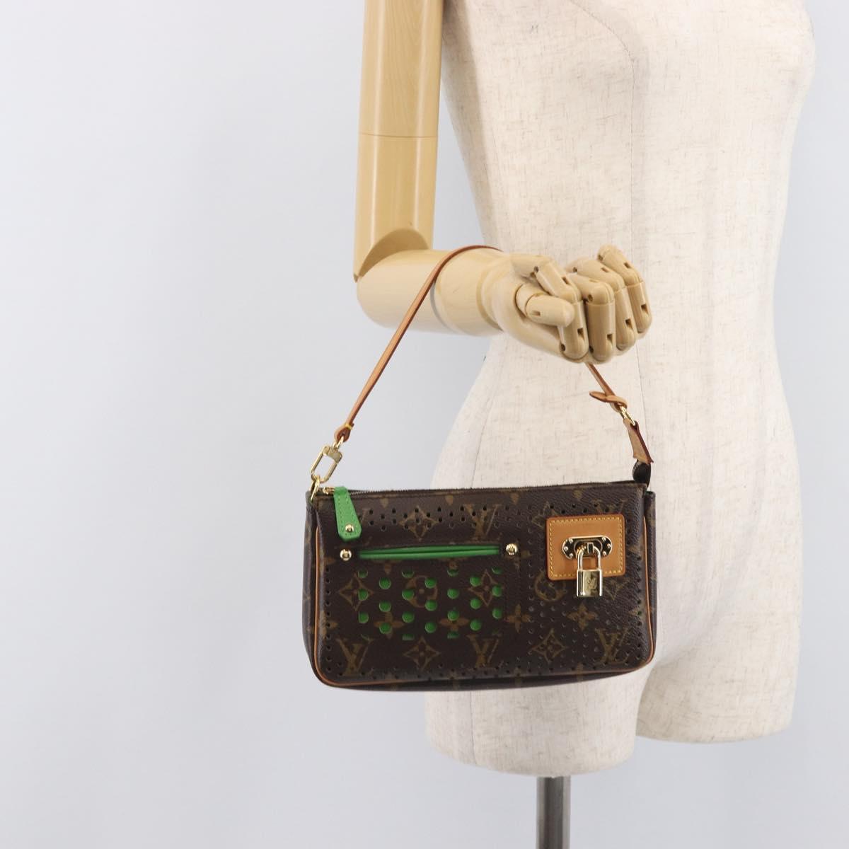 LOUIS VUITTON Monogram Perfo Pochette Accessoires Vert M95184 LV Auth 210664SAV